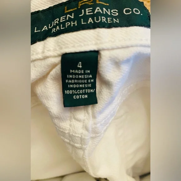 LRL Lauren Jeans Co Woman's White Boyfriend‎ Fit Size 32X35 - Picture 8 of 8